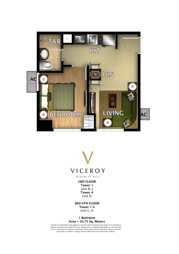 Viceroy residence 1 bedroom @ Mckinley Hill